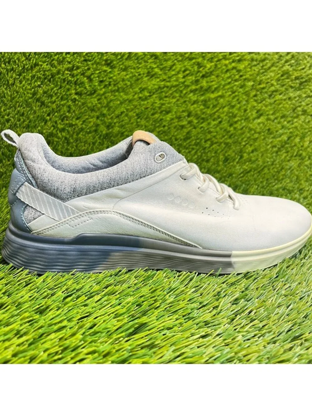 Ecco Golf S-Three Gore-Tex Womens Size 9 Gray Blue Athletic Golf Spikeless Shoes
